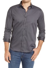 Robert Graham Tharpe Trim Fit Patterned Button-Up Shirt in Black at Nordstrom