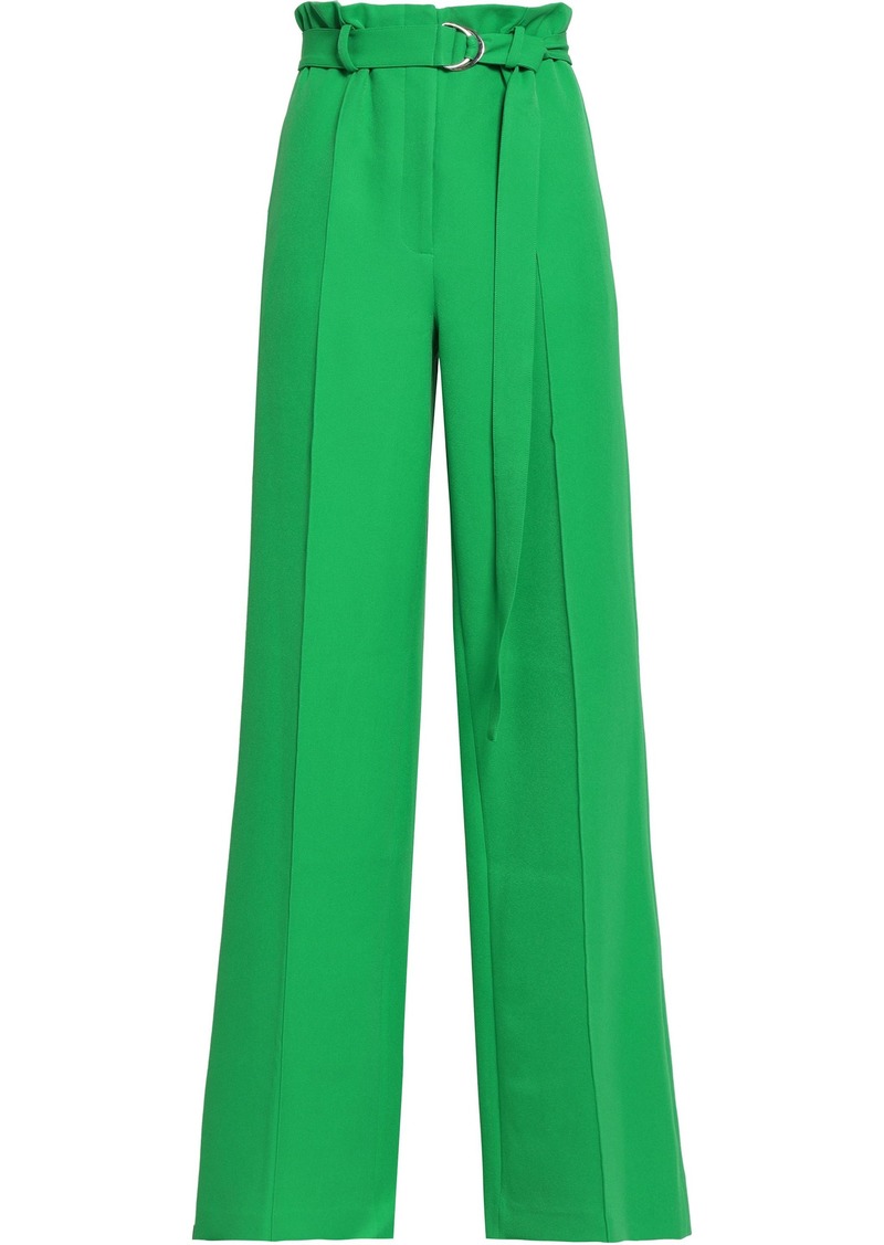 Robert Rodriguez Woman Pleated Crepe Wide-leg Pants Green