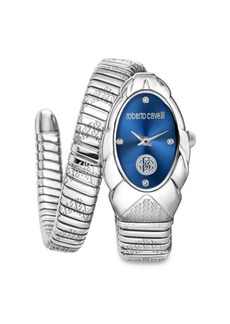Roberto Cavalli 22MM Stainless Steel & Crystal Bracelet Watch