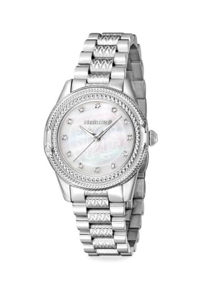 Roberto Cavalli 32MM Stainless Steel & Crystal Bracelet Watch