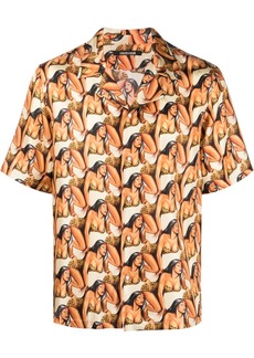 Roberto Cavalli all over graphic-print short-sleeve shirt