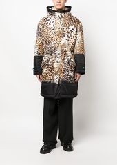 Roberto Cavalli animal-print padded hooded coat