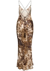 Roberto Cavalli Appaloosa Printed Satin Devoré Dress