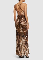 Roberto Cavalli Appaloosa Printed Satin Devoré Dress