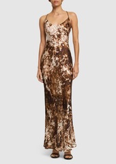 Roberto Cavalli Appaloosa Printed Satin Devoré Dress