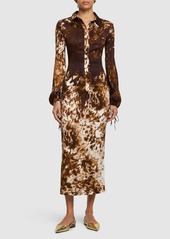 Roberto Cavalli Appaloosa Printed Viscose Twill Dress