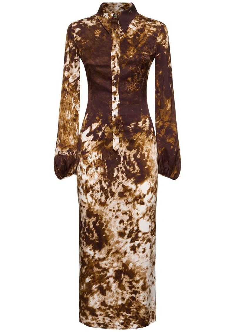 Roberto Cavalli Appaloosa Printed Viscose Twill Dress
