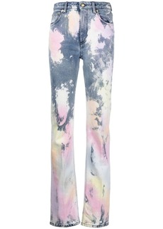Roberto Cavalli bleached bootcut jeans