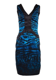 Roberto Cavalli Blue Printed Dress
