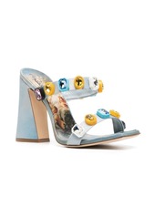 Roberto Cavalli crystal-embellished graphic-print sandals