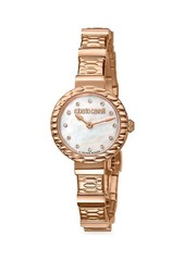 Roberto Cavalli Diamond Scala Rose Goldtone Stainless Steel Bracelet Watch
