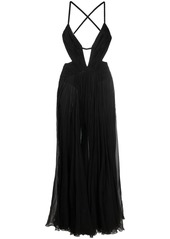 Roberto Cavalli draped backless silk dress