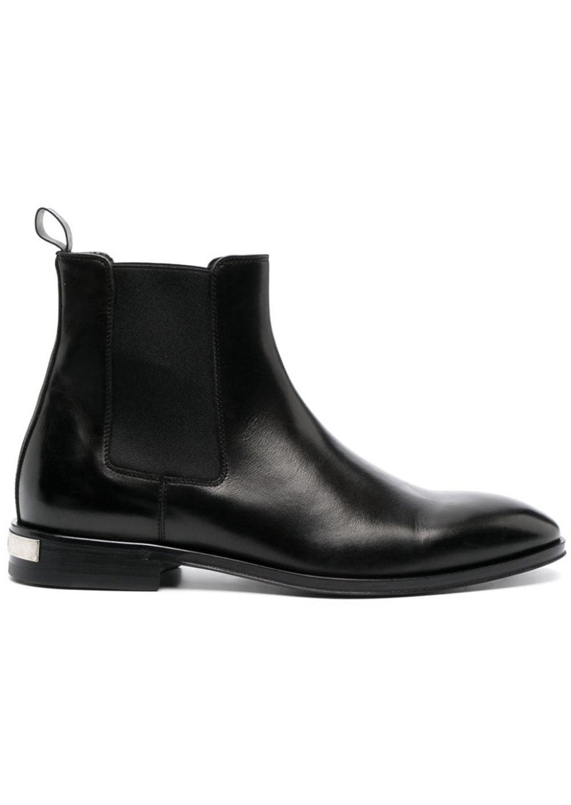 Roberto Cavalli engraved-logo leather boots