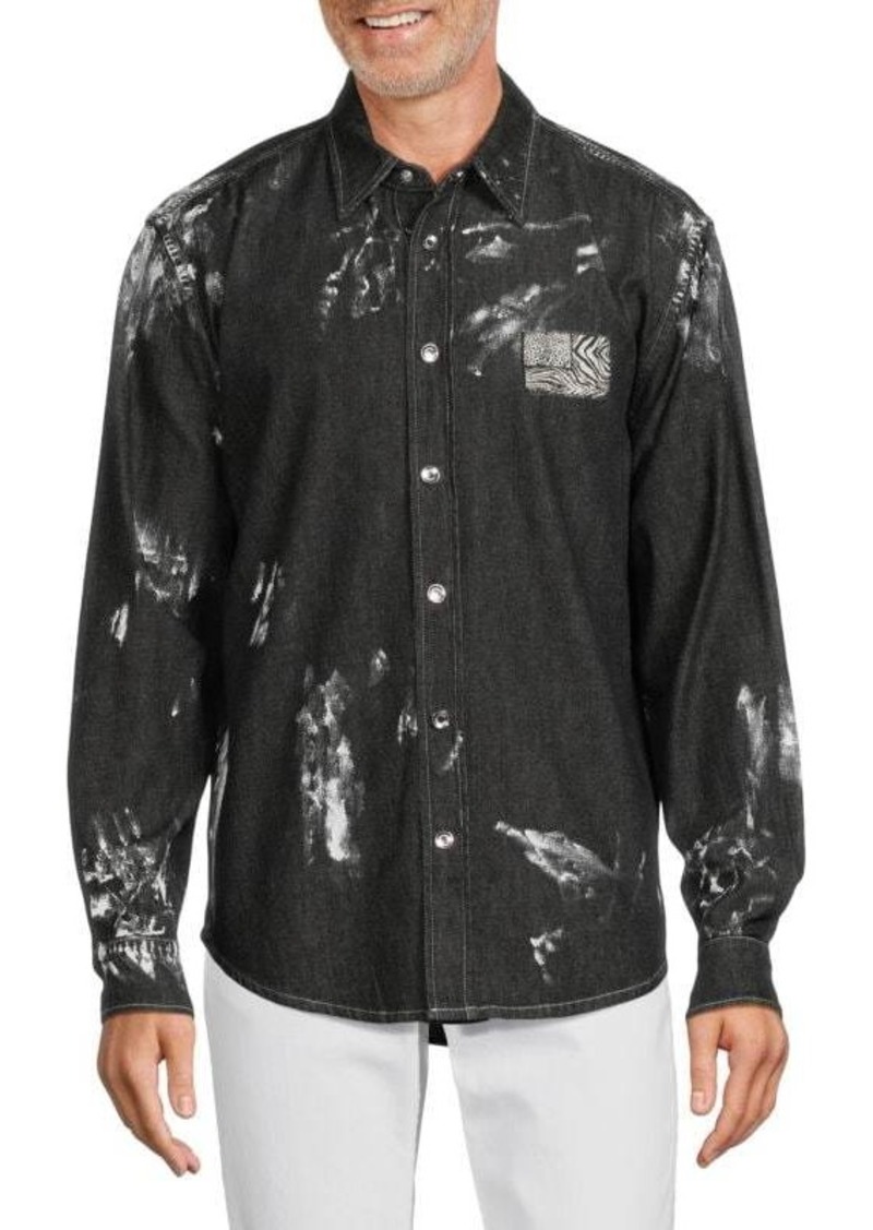 Roberto Cavalli Faded Wash Long Sleeve Shirt