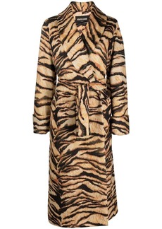 Roberto Cavalli Freedom-print belted coat