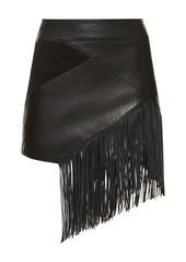 Roberto Cavalli Fringed Leather Mini Skirt