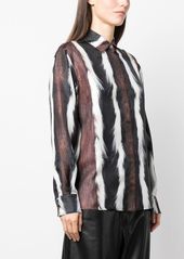 Roberto Cavalli fur-print silk shirt