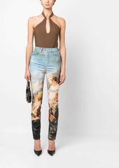 Roberto Cavalli graphic-print high-waisted skinny jeans