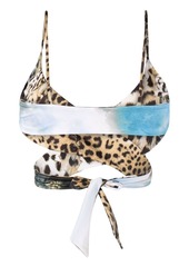 Roberto Cavalli graphic-print reversible bikini top