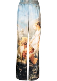 Roberto Cavalli graphic-print silk trousers