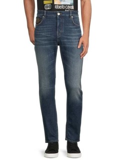 Roberto Cavalli Graphic Skinny Mid Rise Jeans