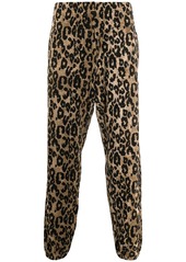 Roberto Cavalli jacquard leopard track pants