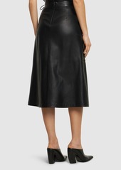 Roberto Cavalli Leather Midi Skirt