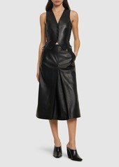 Roberto Cavalli Leather Midi Skirt