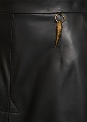 Roberto Cavalli Leather Midi Skirt