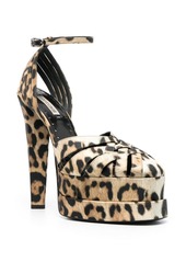 Roberto Cavalli leopard-print caged platform sandals