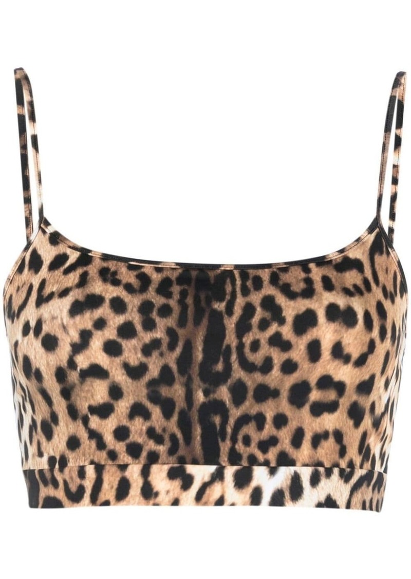 Roberto Cavalli leopard-print cropped top