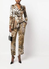 Roberto Cavalli leopard-print cropped trousers