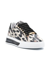 Roberto Cavalli leopard-print leather sneakers