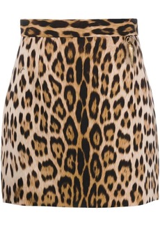 Roberto Cavalli leopard print mini skirt