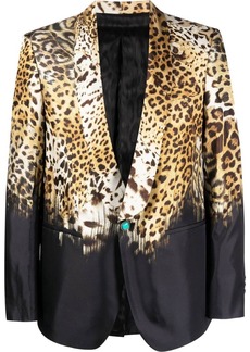 Roberto Cavalli leopard-print silk blazer
