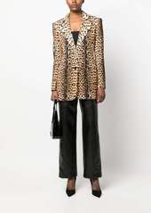 Roberto Cavalli leopard-print single-breasted blazer