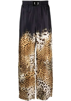 Roberto Cavalli leopard-print straight-leg trousers