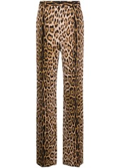 Roberto Cavalli leopard-print straight-leg trousers