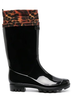Roberto Cavalli leopard-trim wellington boots