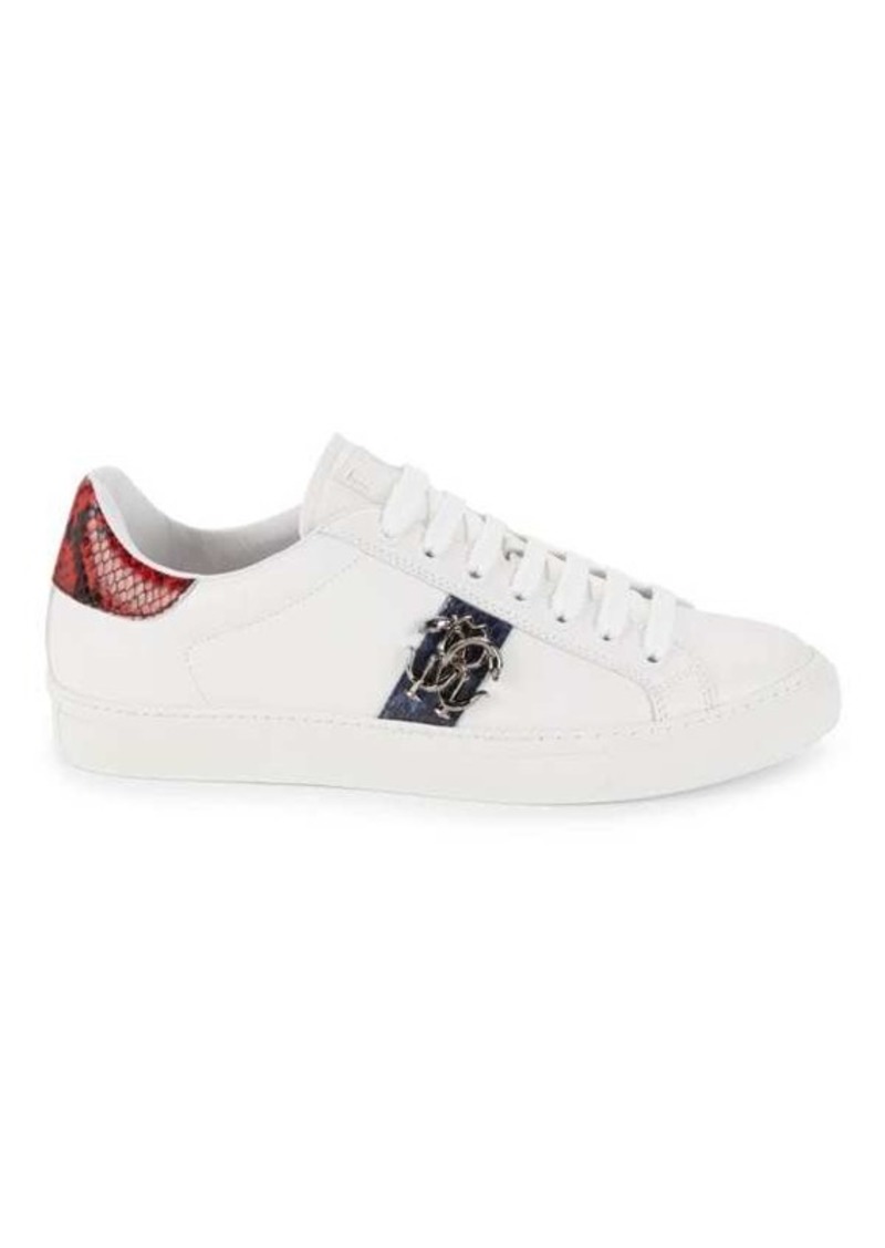 Roberto Cavalli Logo Leather Low Top Sneakers