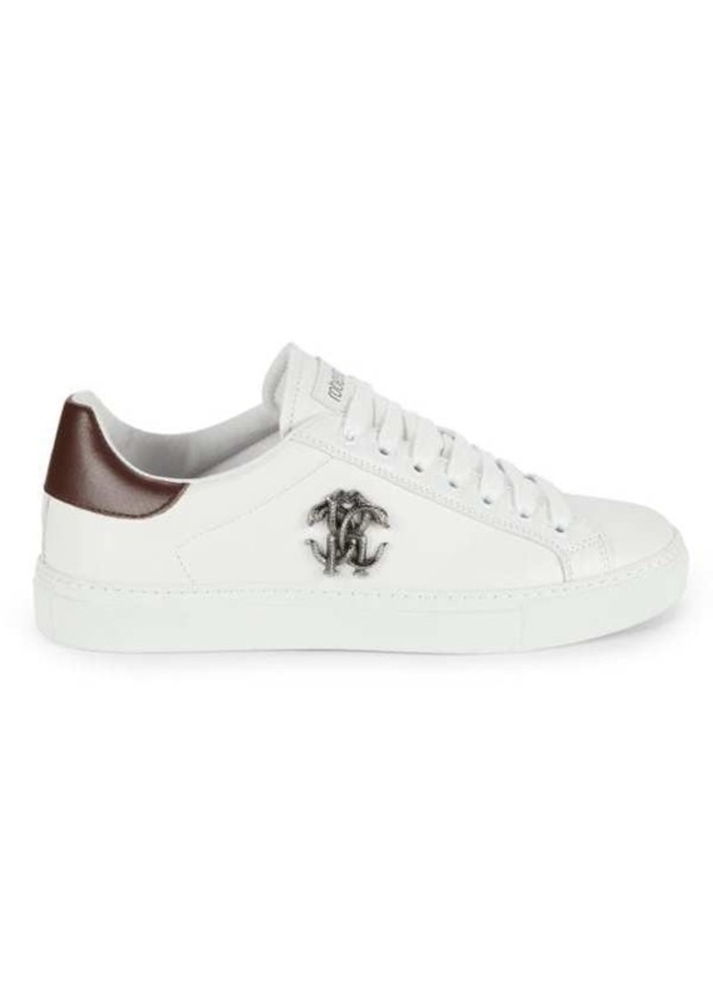 Roberto Cavalli Logo Leather Low Top Sneakers