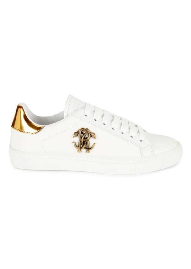 Roberto Cavalli Logo Low Top Leather Sneakers