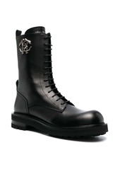 Roberto Cavalli logo-plaque leather boots