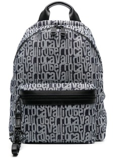Roberto Cavalli logo-print canvas backpack