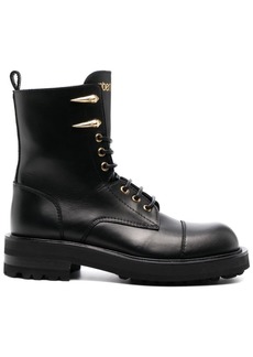 Roberto Cavalli logo-print leather boots