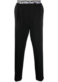 Roberto Cavalli logo-waist tapered trousers