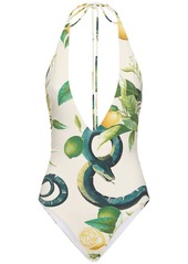 Roberto Cavalli Lycra Printed Halter Neck Bodysuit