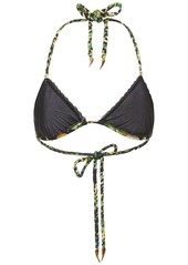 Roberto Cavalli Lycra Printed Triangle Bikini Top