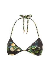 Roberto Cavalli Lycra Printed Triangle Bikini Top