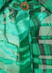 Roberto Cavalli Malachite Printed Satin Devoré Shirt